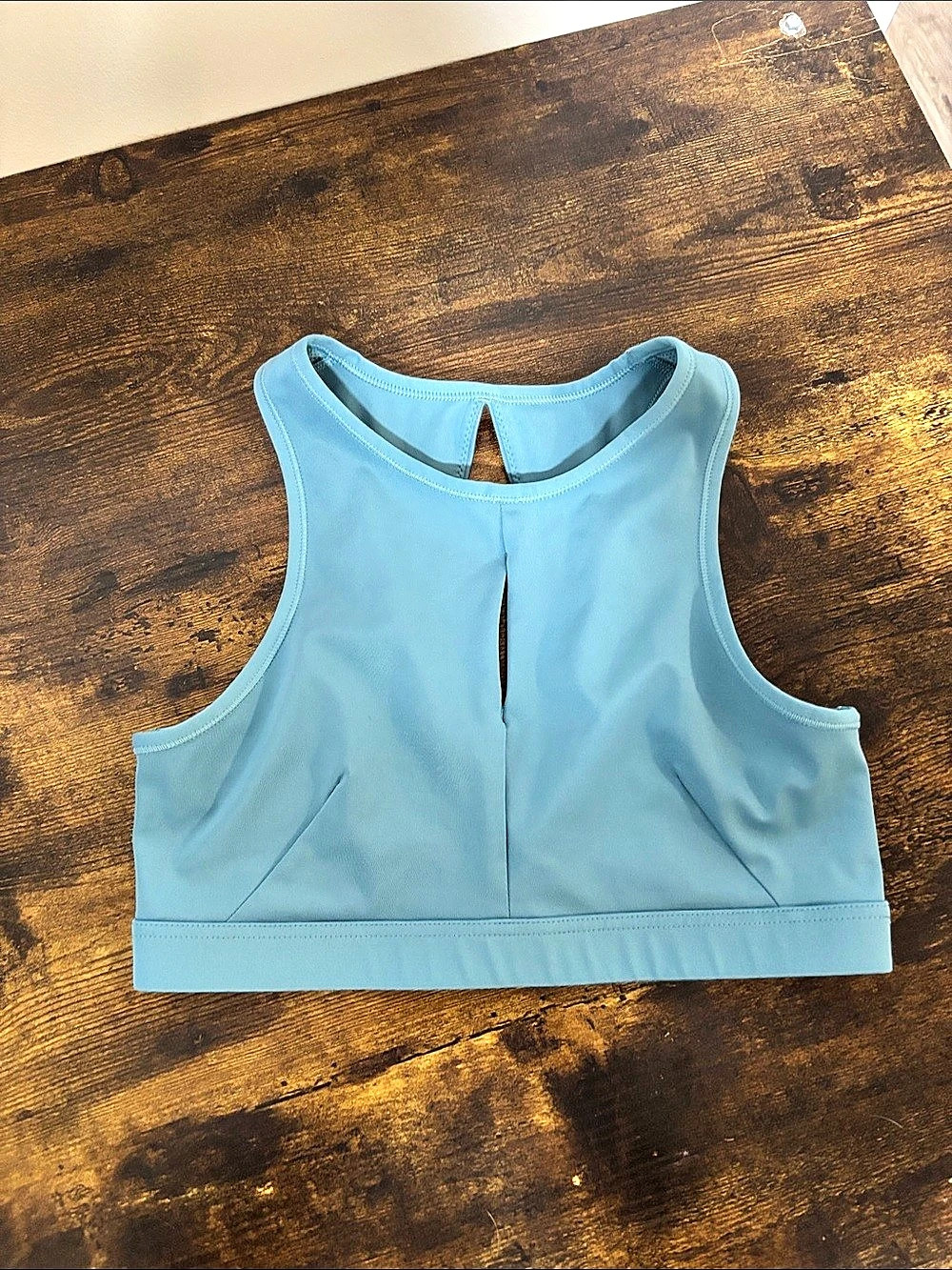 Nike Yoga Dri-FIT Swoosh High-Neck Sports Bra Blue Medium